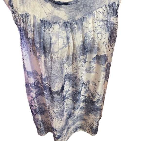 Viola Borghi Made in Italy - Size Medium Blue White Abstract Design- Silk Dress - Picture 5 of 15